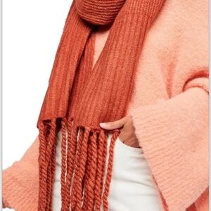 Free People Terracotta Fringe Scarf